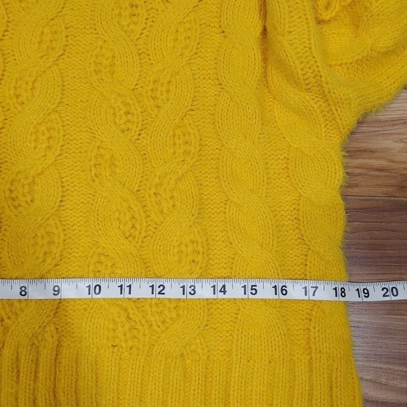 Sun + Moon Yellow Turtleneck Cable Knit Sweater Size XS - Picture 4 of 13